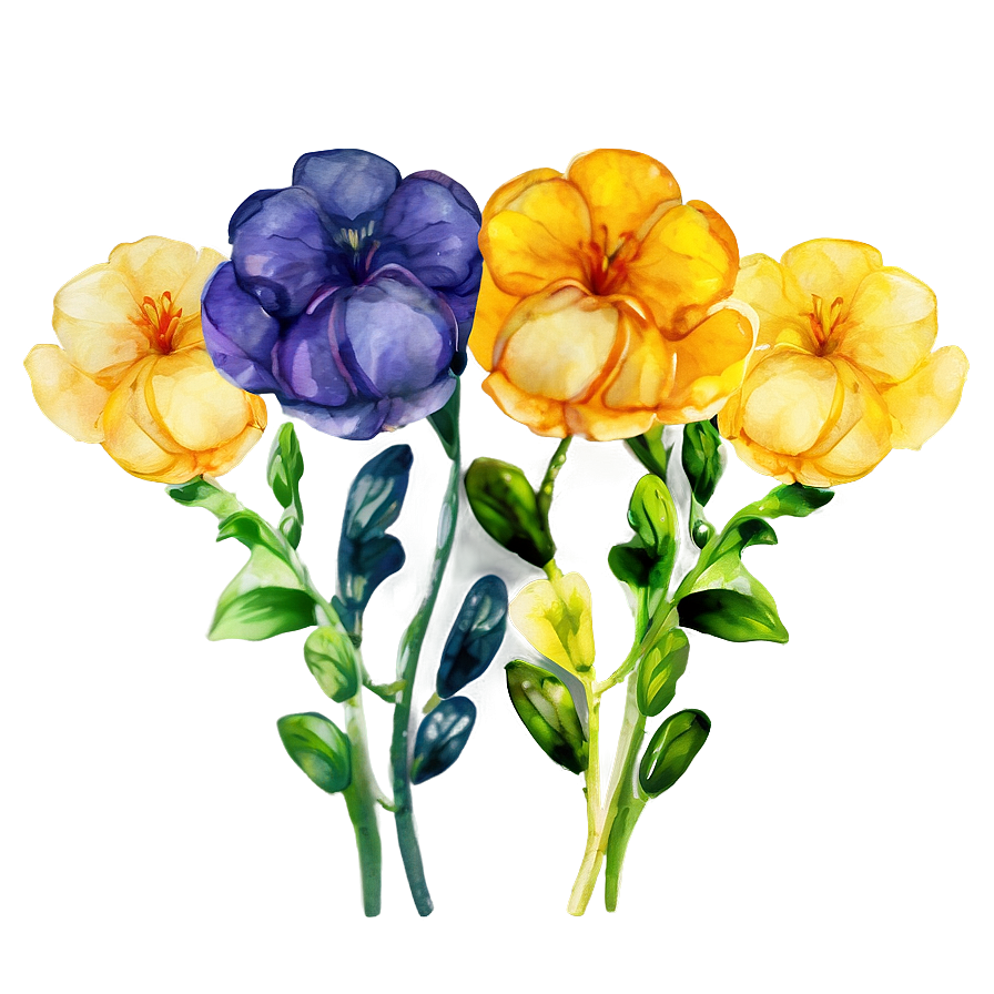 Yellow Watercolor Flowers Png Dyx93