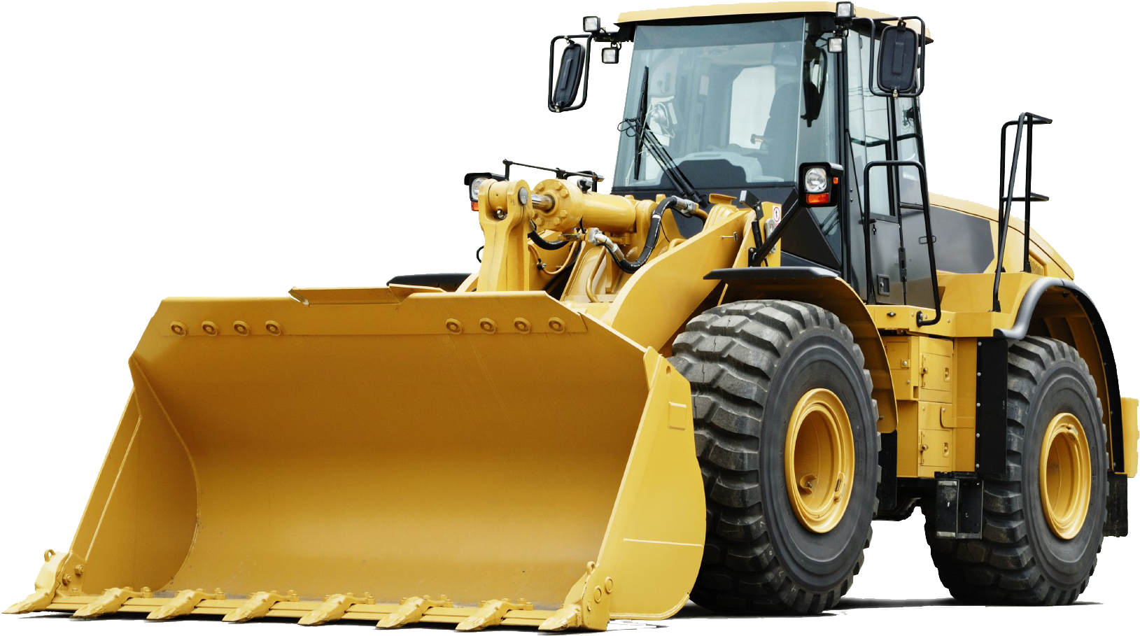 Yellow Wheeled Bulldozer Isolated