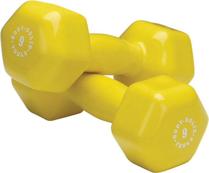 Yellow9lb Dumbbells Fitness Equipment