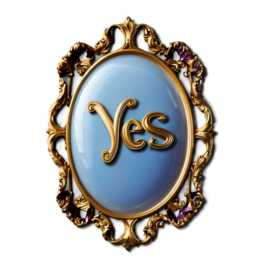 Yes In Golden Frame Png Sgt