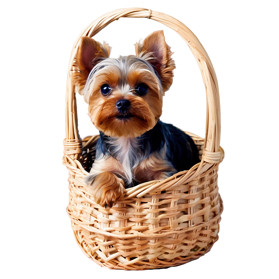 Yorkie In Basket Png 23