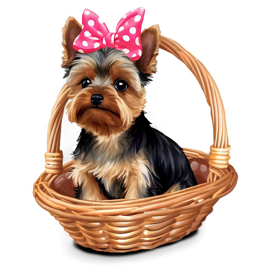 Yorkie In Basket Png Mlr85