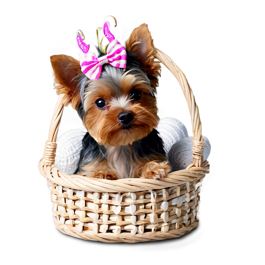 Yorkie In Basket Png Xvj