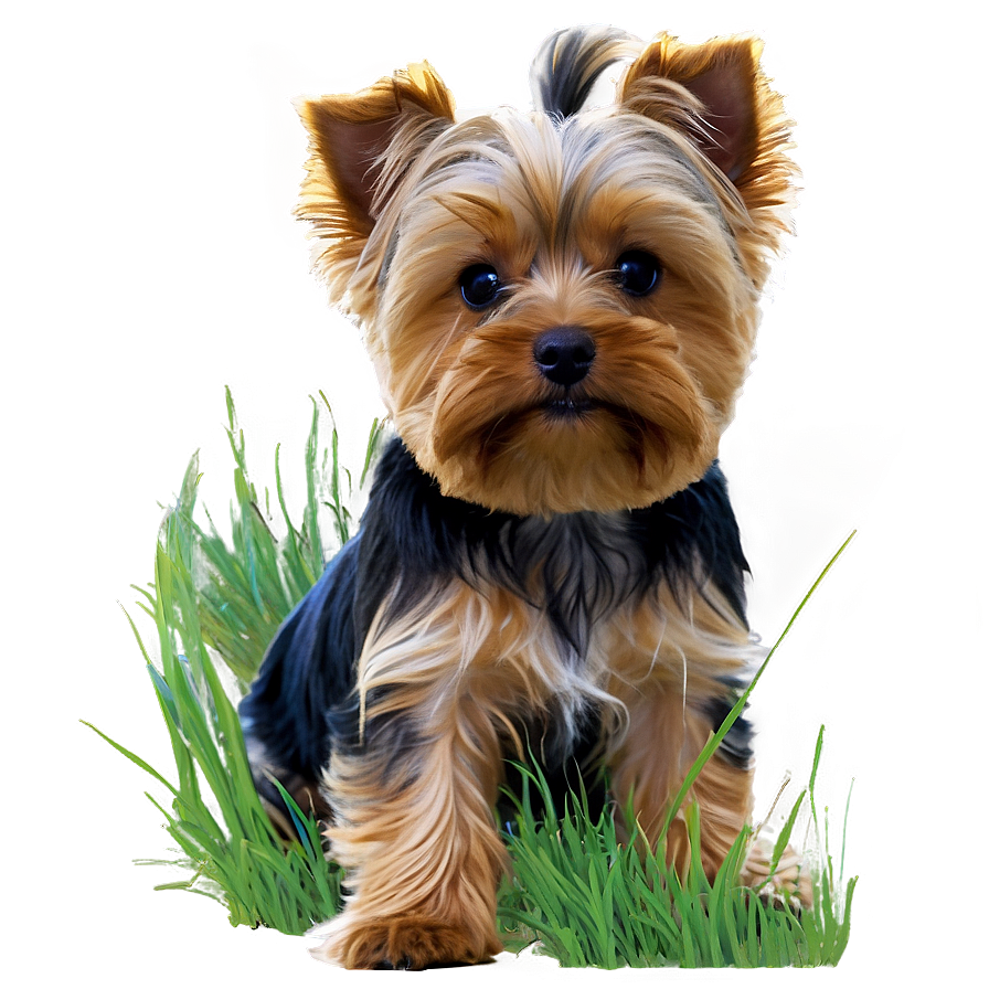 Yorkie In Grass Png 06242024