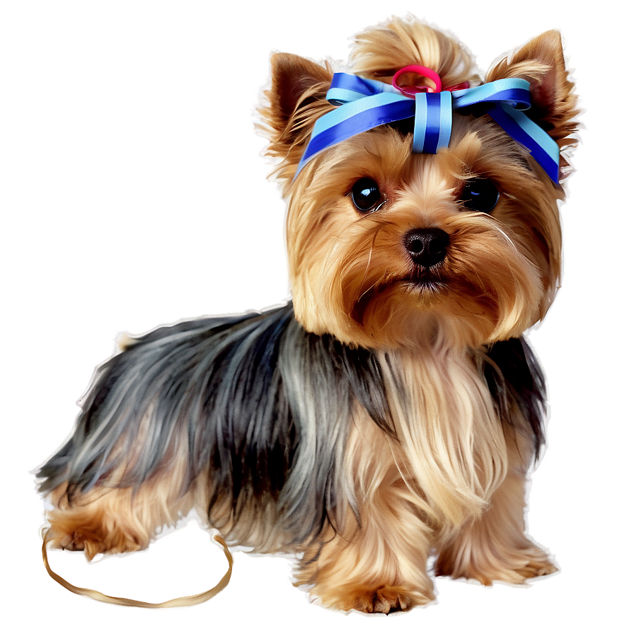 Yorkie With Ribbons Png 06242024