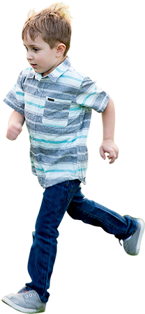 Young Boy Running Casually