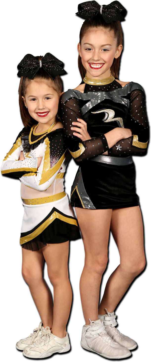 Young Cheerleaders Posing Smiling