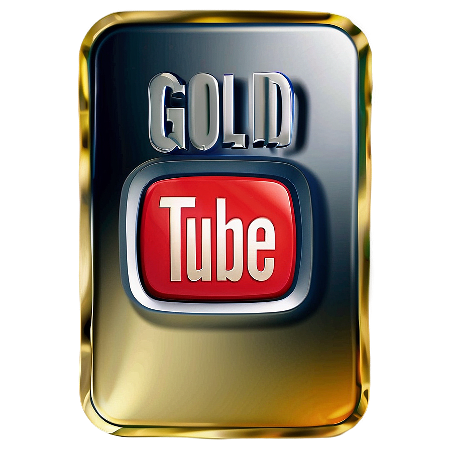 Youtube Gold Play Button Png 05062024