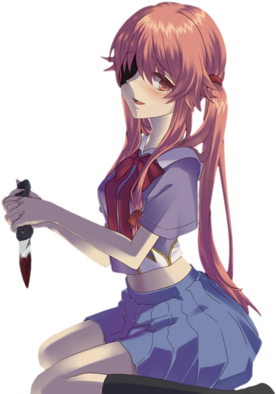 Yuno Gasai Anime Character With Knife