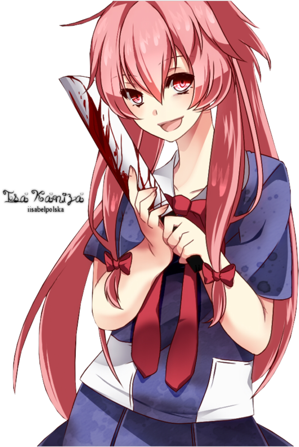 Yuno Gasai Anime Character With Knife