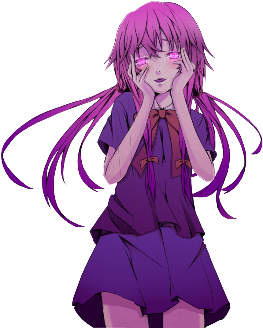 Yuno Gasai Pink Eyes Blushing