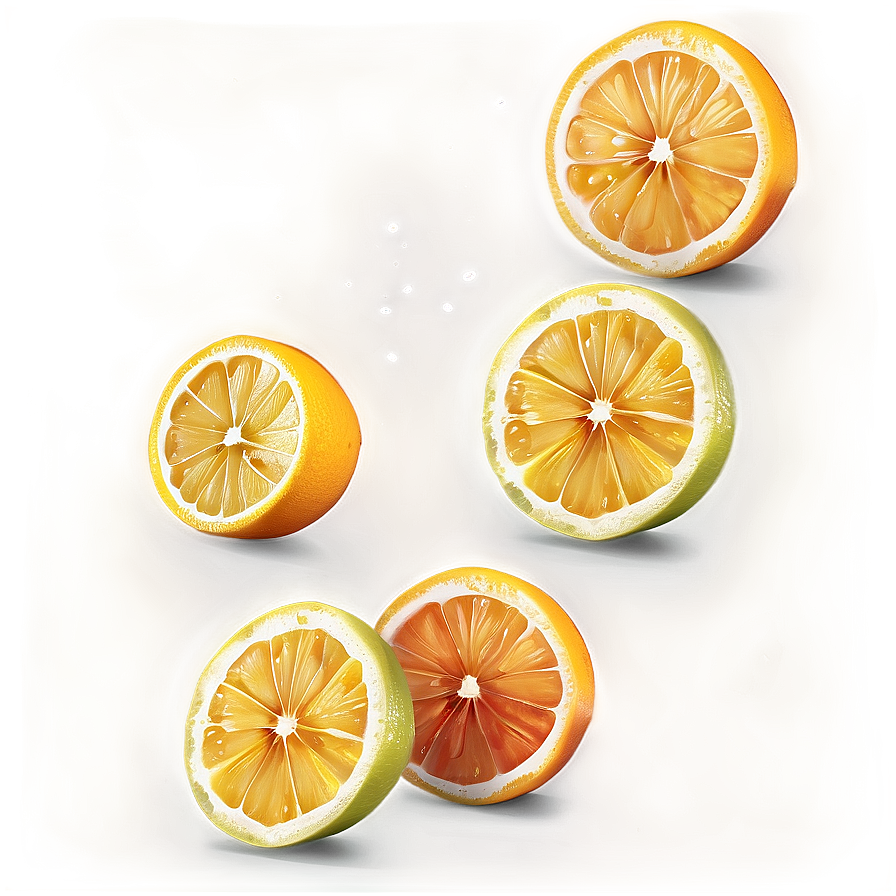 Zesty Yellow Citrus Splash Png Mfx62