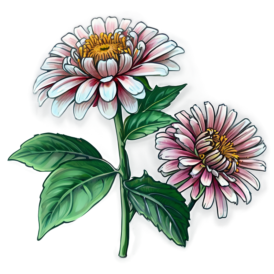 Zinnia Flower Sketch Png 05252024