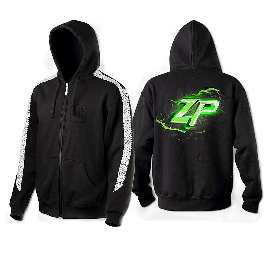 Zip-up Black Hoodie Png Nrf68