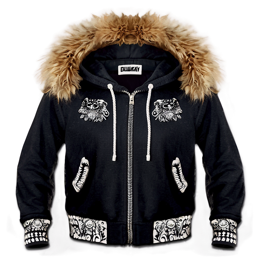 Zip Up Hoodie With Fur Png Uqx