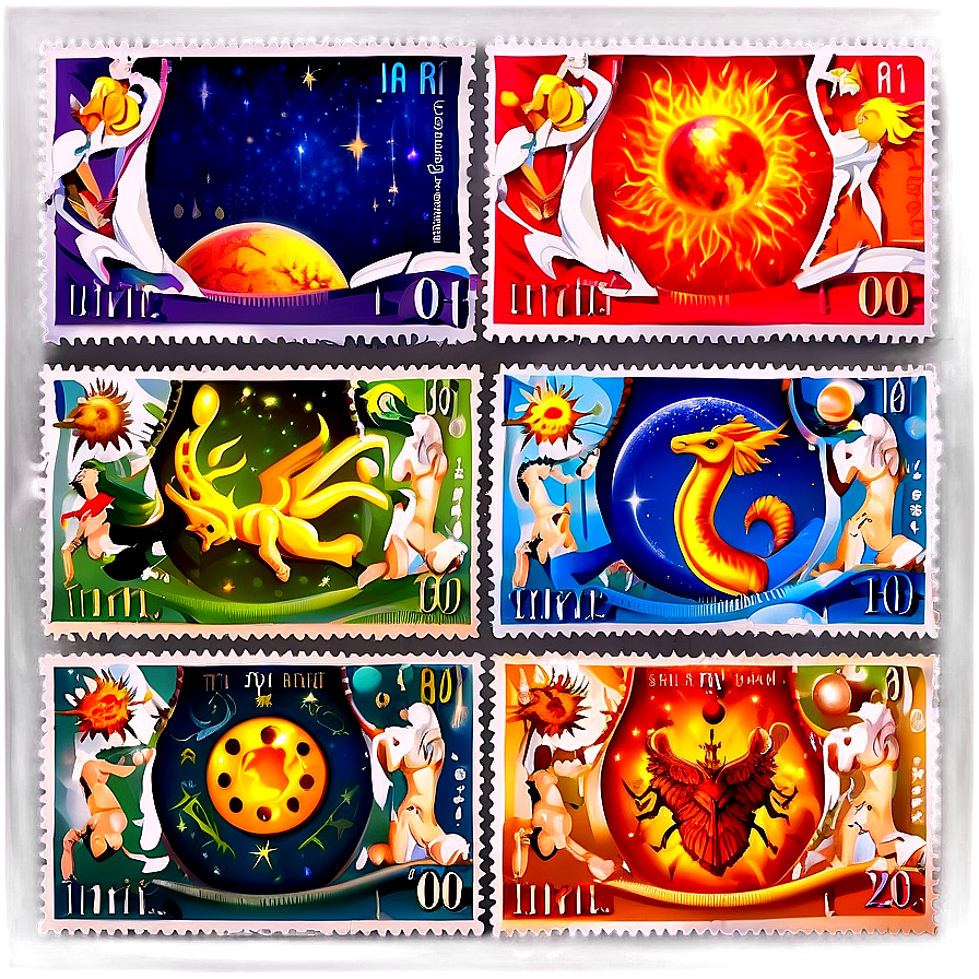 Zodiac Signs Postage Stamp Png 29