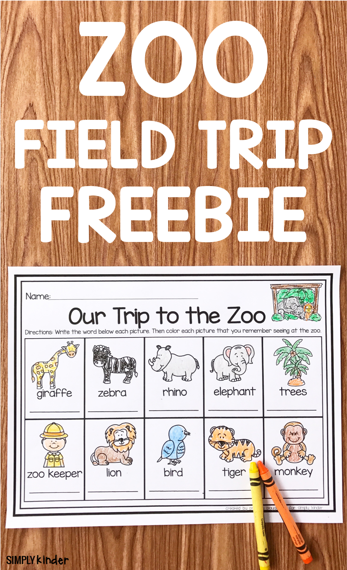 Zoo Field Trip Activity Sheet