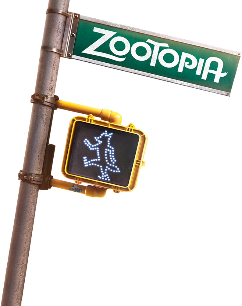 Zootopia Street Signand Pedestrian Signal