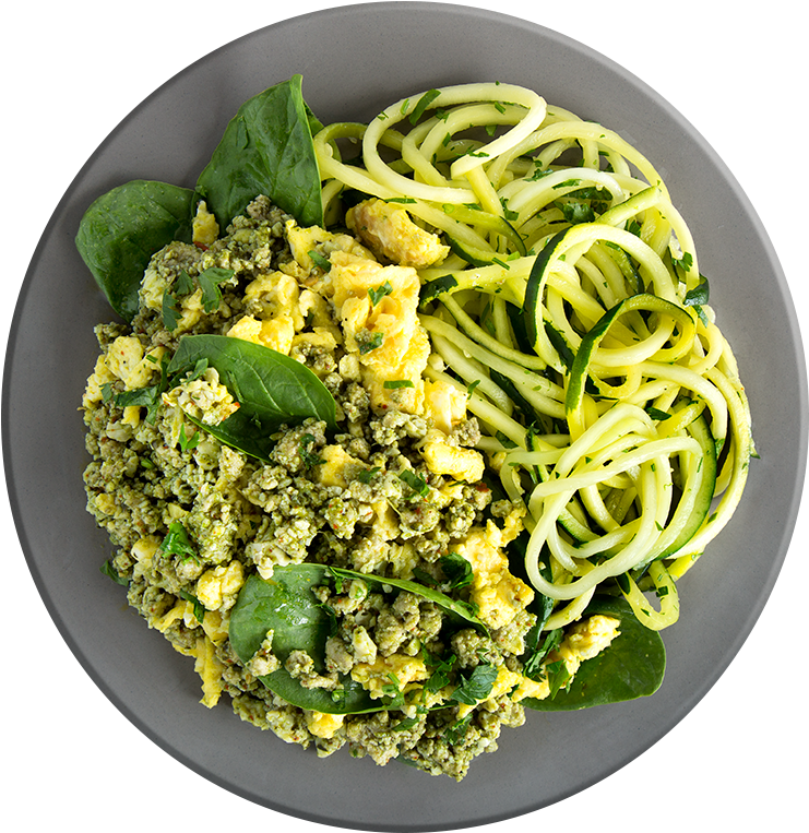 Zucchini Noodleswith Pestoand Eggs