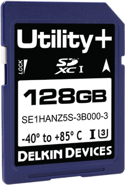 128 G B Delkin Utility S D X C Memory Card PNG Image