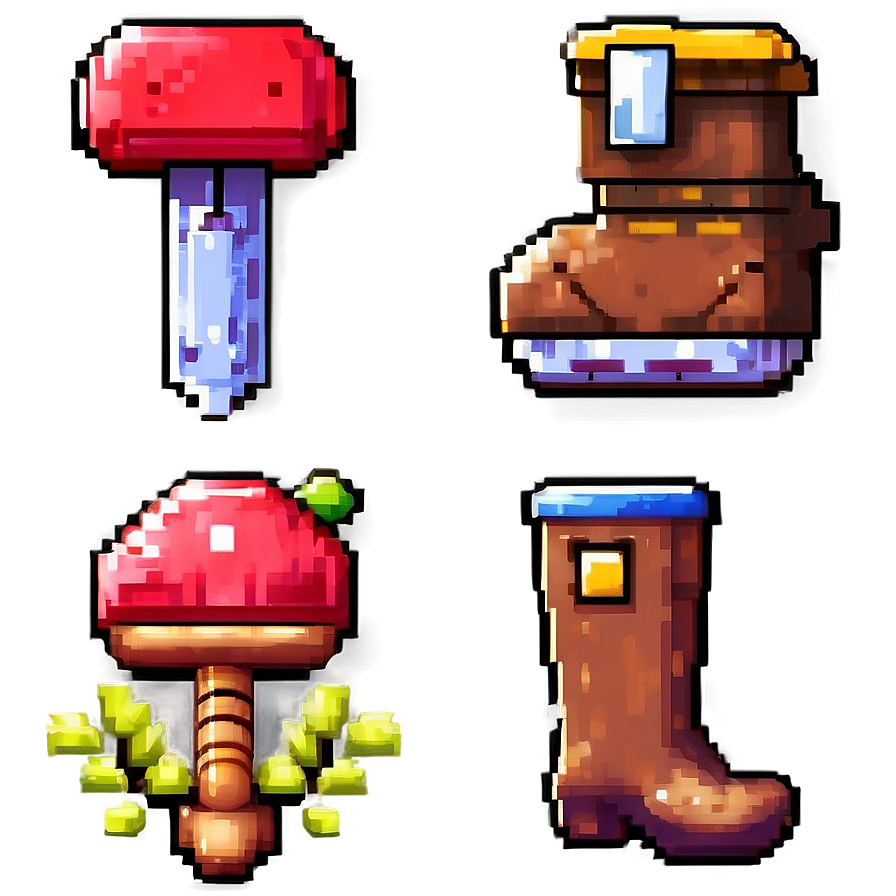 16 Bit Pixel Adventure Items Png 06252024 PNG Image