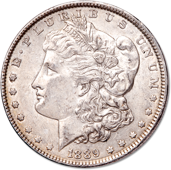 1889 Morgan Silver Dollar Coin PNG Image