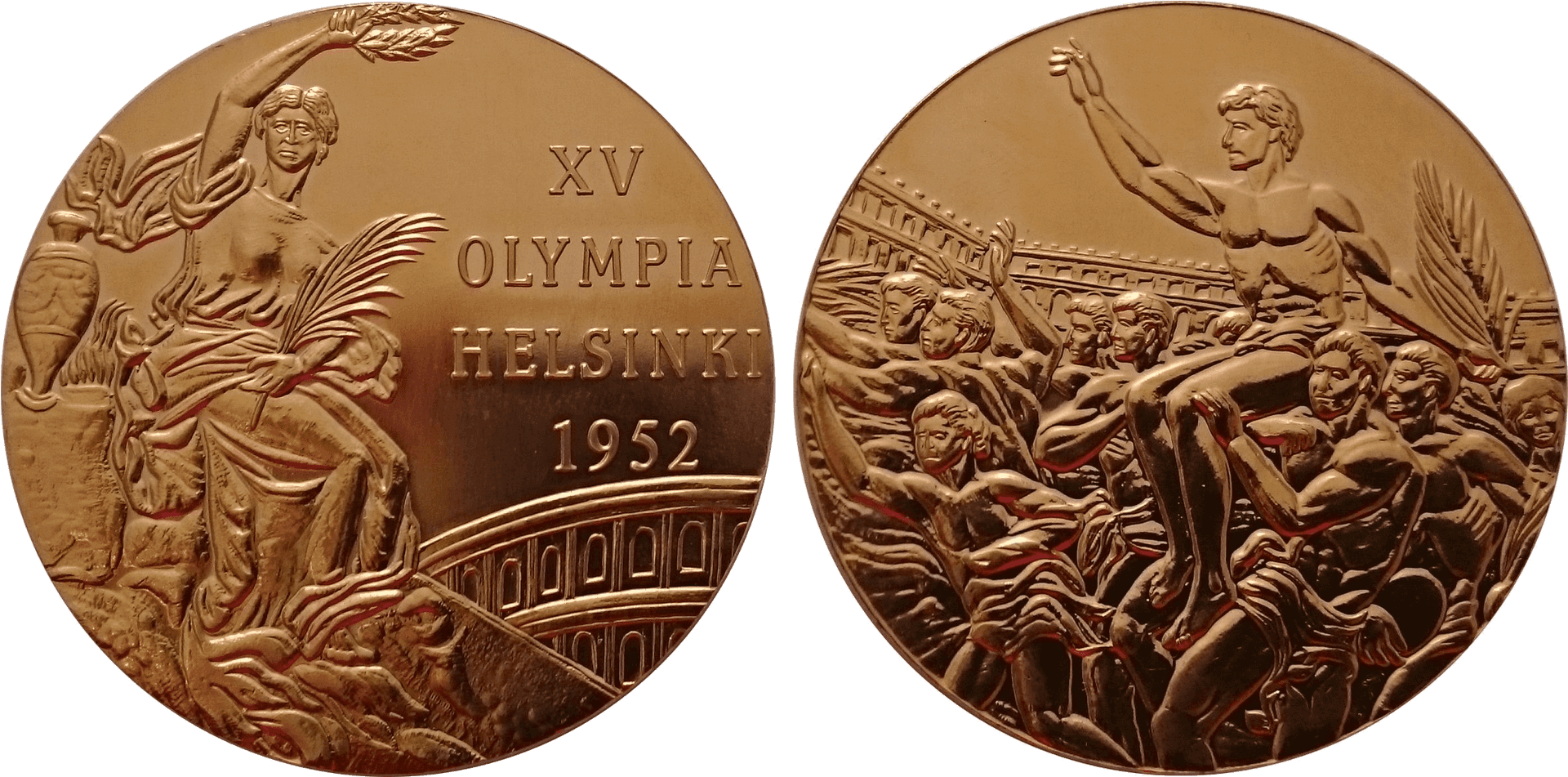 1952 Helsinki Olympics Gold Medal PNG Image