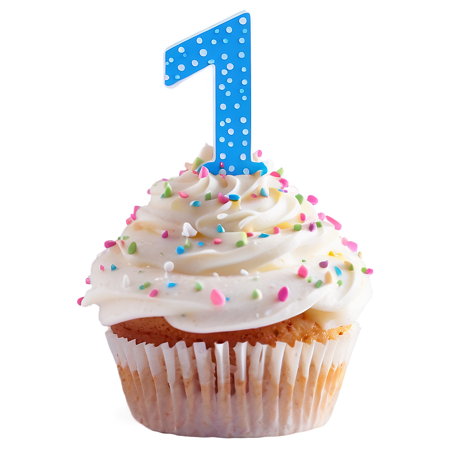 1st Birthday Cupcake Topper Png Qmv19 PNG Image