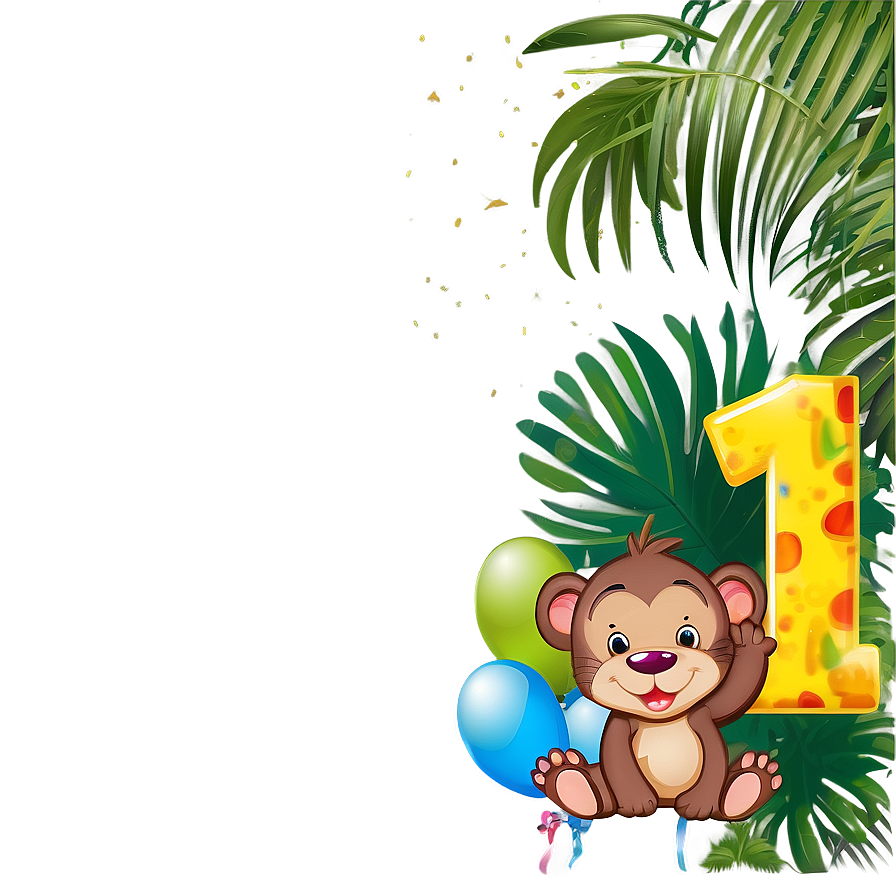 1st Birthday Jungle Theme Png 06202024 PNG Image