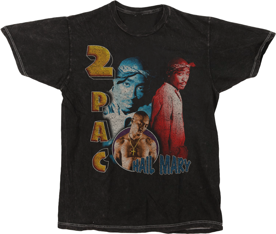 2 Pac Hail Mary T Shirt Design PNG Image