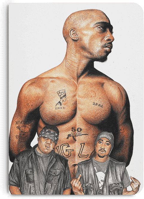 2 Pac Legendary Rap Icons PNG Image