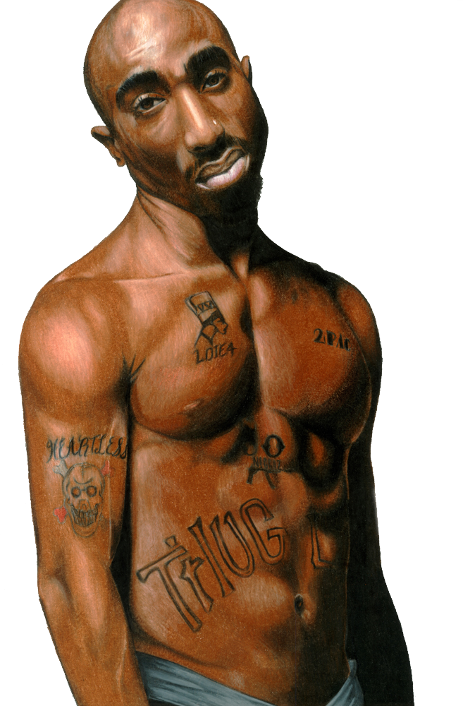 2 Pac Shirtless Tattoos PNG Image