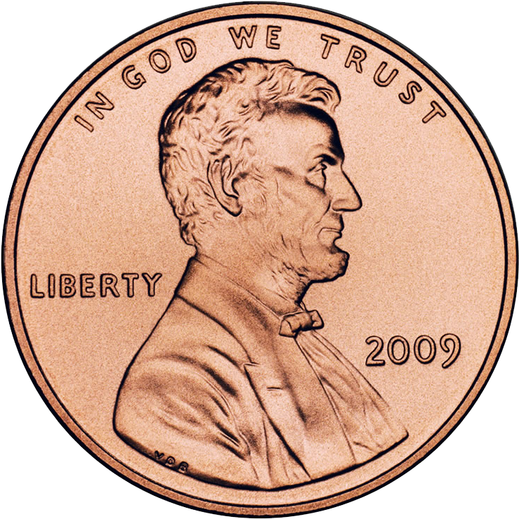 2009 United States Penny Obverse PNG Image