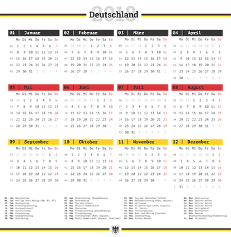 2018 Red Black Calendar PNG Image