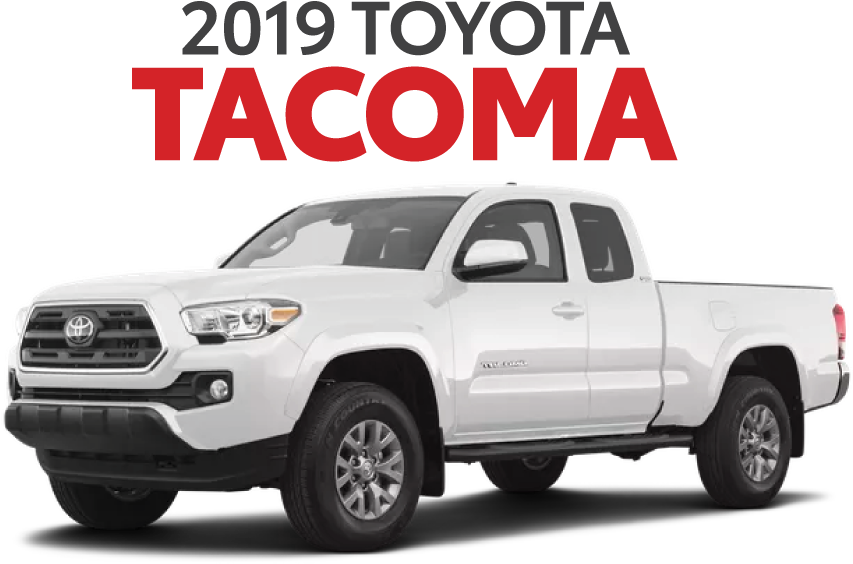 2019 Toyota Tacoma White Pickup Truck PNG Image