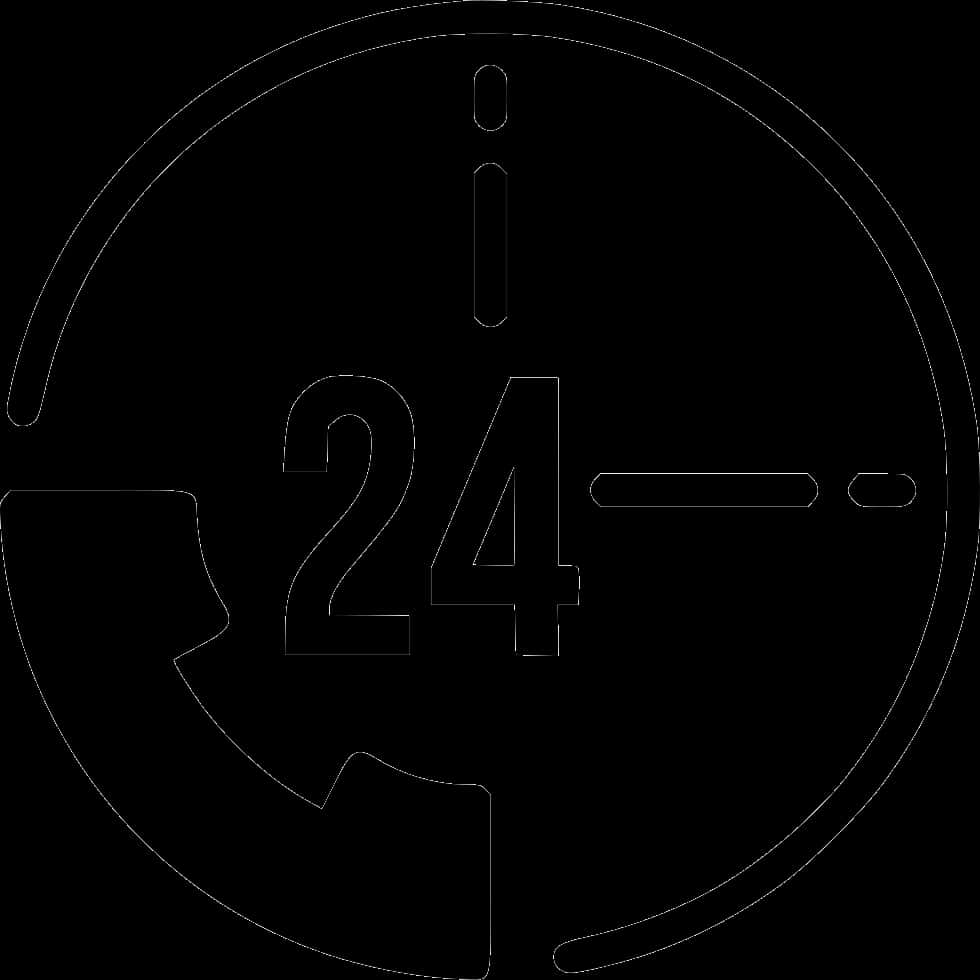 24 Hour Support Call Icon PNG Image