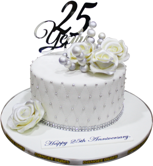 25th Anniversary Celebration Cake PNG Image