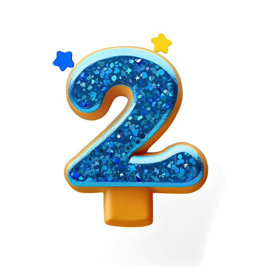 2nd Birthday Glitter Number Png Vmm31 PNG Image