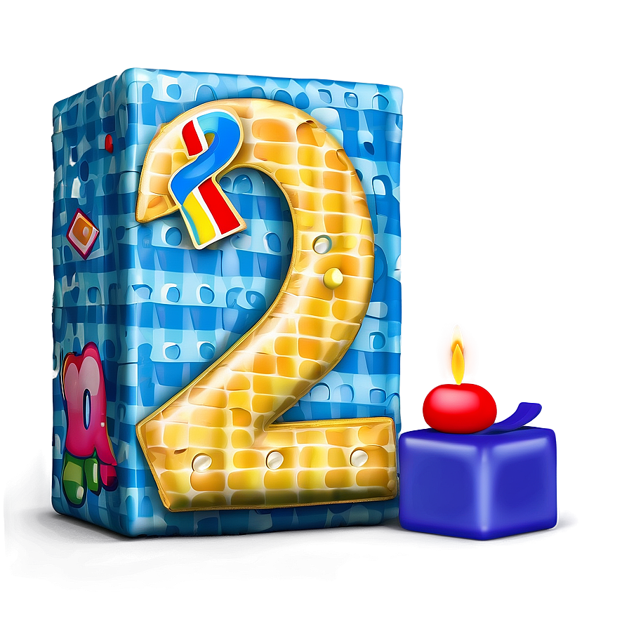 2nd Birthday Number Block Png Jep PNG Image