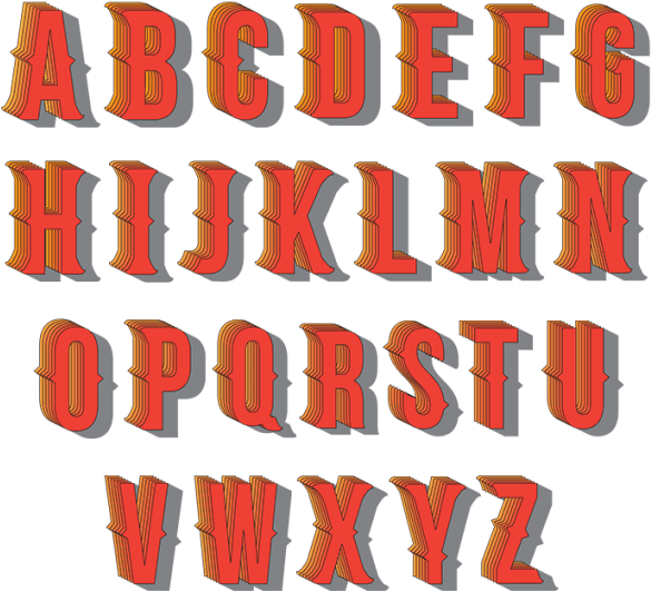 3 D Alphabet Letters Design PNG Image