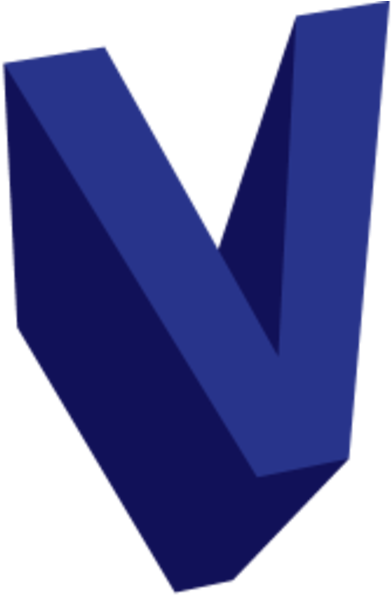 3 D Blue Letter V PNG Image