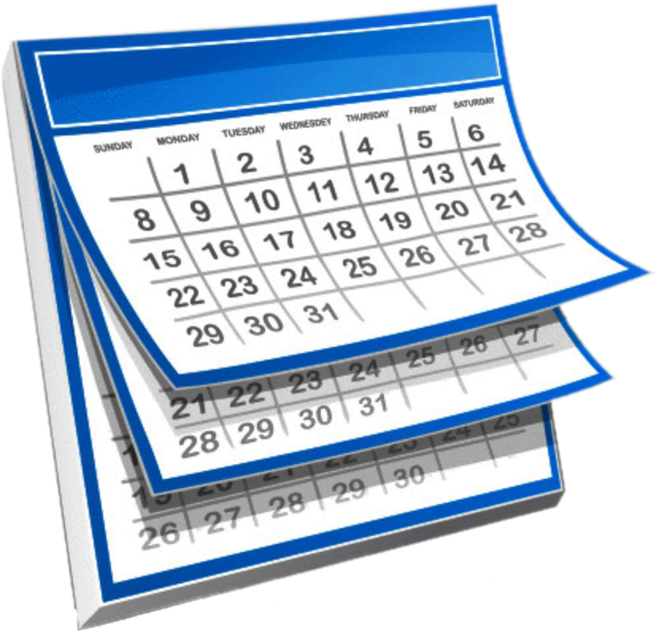 3 D Calendar Pages Floating PNG Image