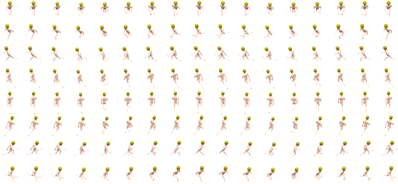 3 D Character Animation Sprite Sheet PNG Image