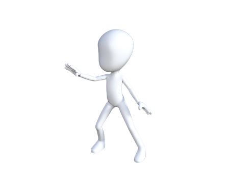 3 D Character Walking Black Background PNG Image