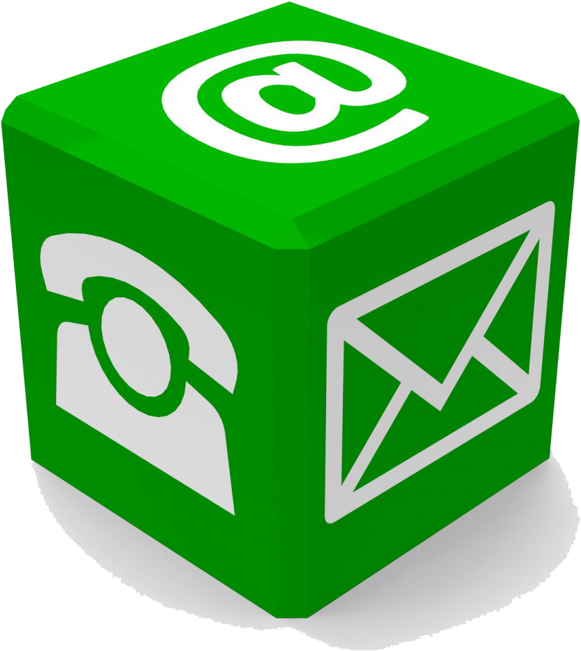 3 D Contact Icons Cube PNG Image