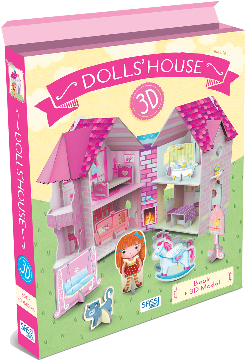 3 D Dolls House Bookand Model Packaging PNG Image