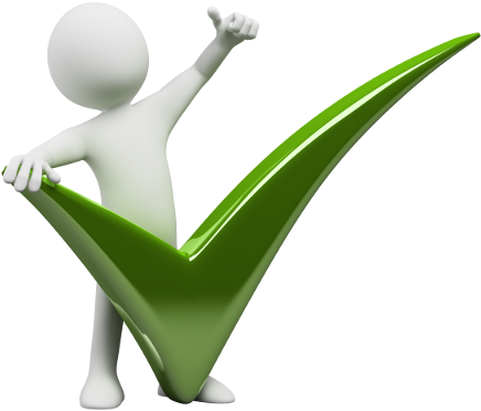 3 D Figure Celebrating Success With Green Checkmark PNG Image