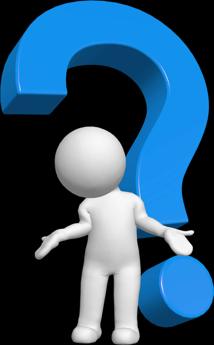 3 D Figure With Question Mark PNG Image