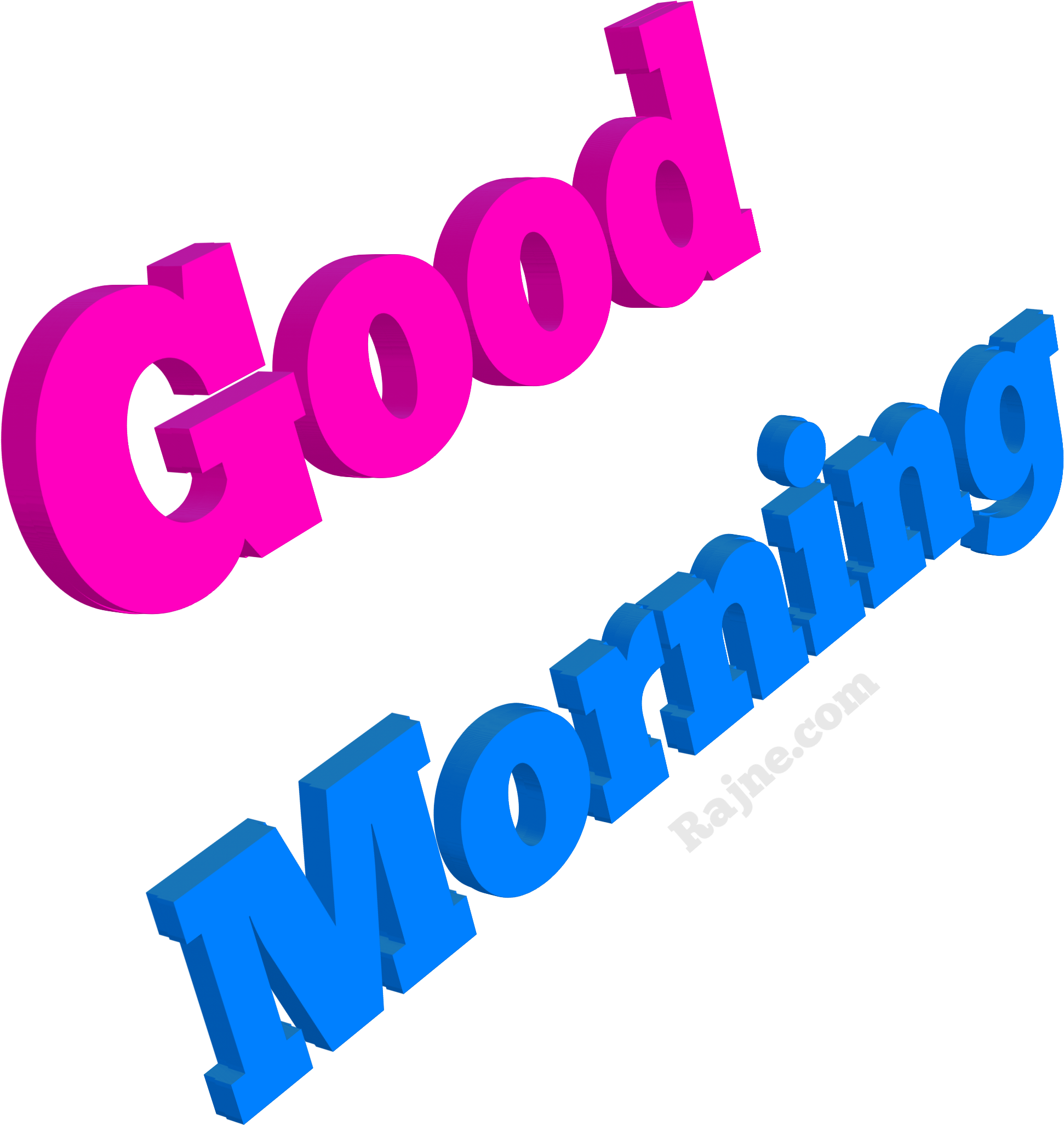 3 D Good Morning Text PNG Image