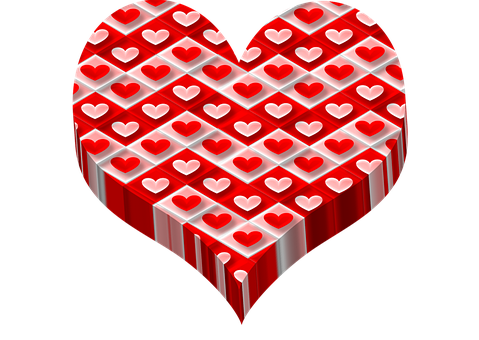 3 D Heart Pattern Love Concept PNG Image